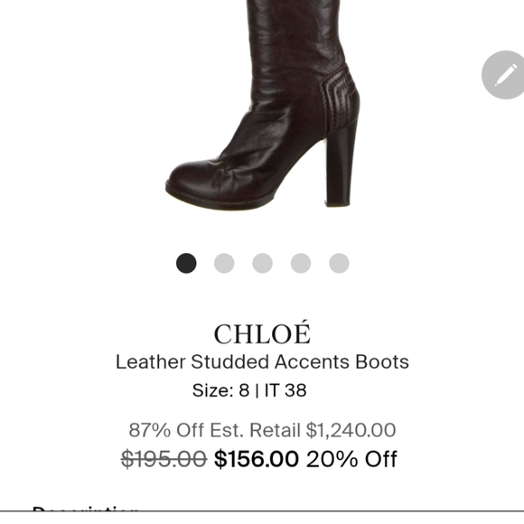 Chloé Leather Stud Accent Boot - Picture 2 of 7